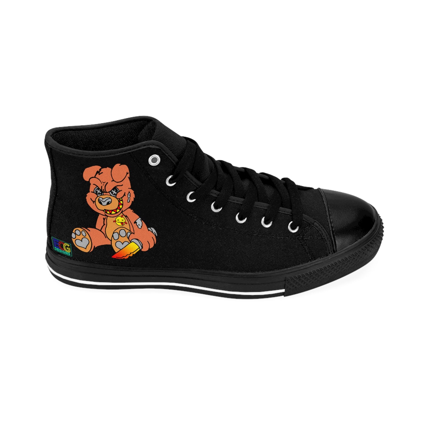 Orange Demon Bear Women's Classic Sneakers