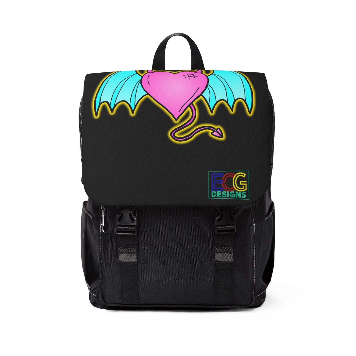 Devil of Love Unisex Casual Shoulder Backpack