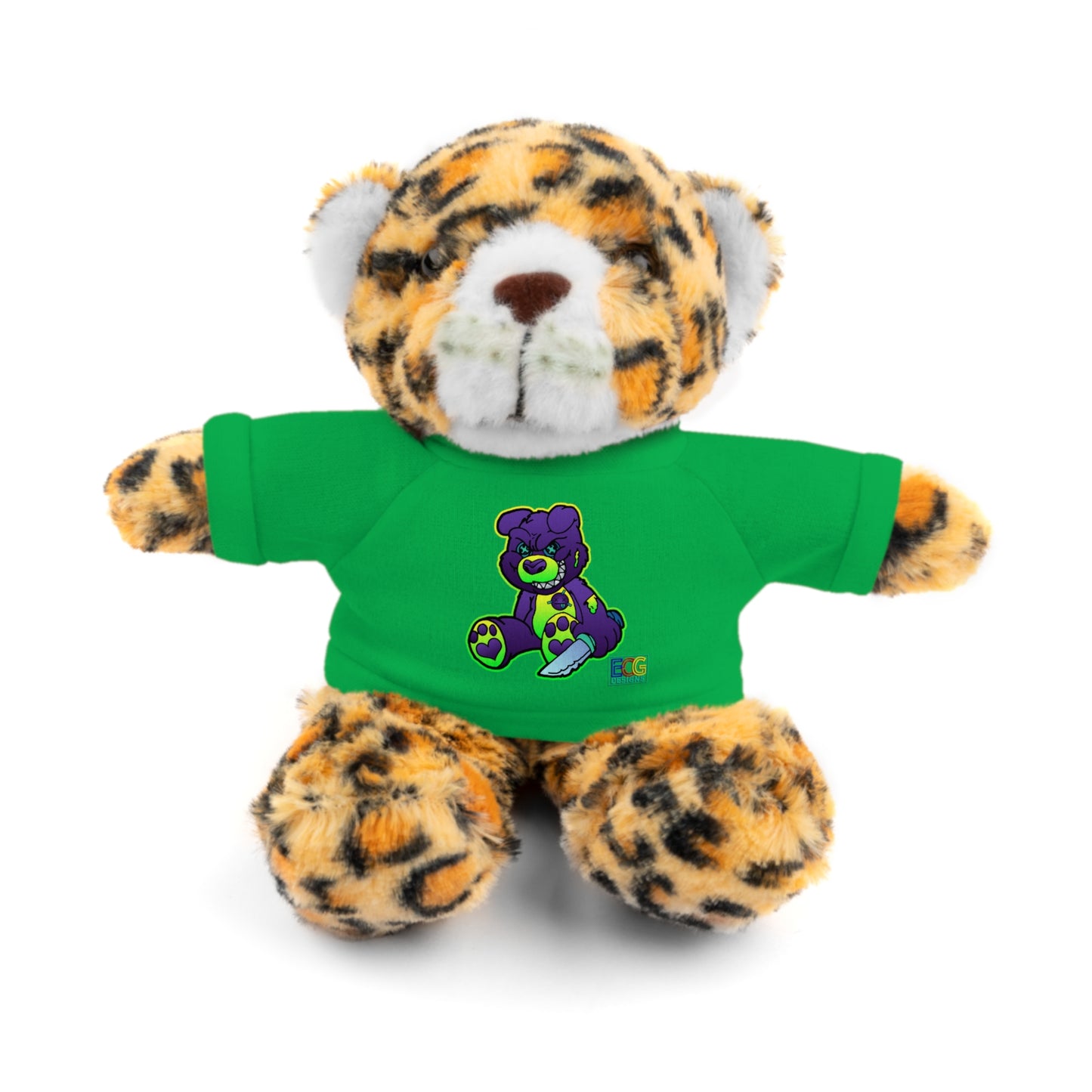 Purple and Green Demon Bear Stuffed Animals with Tee