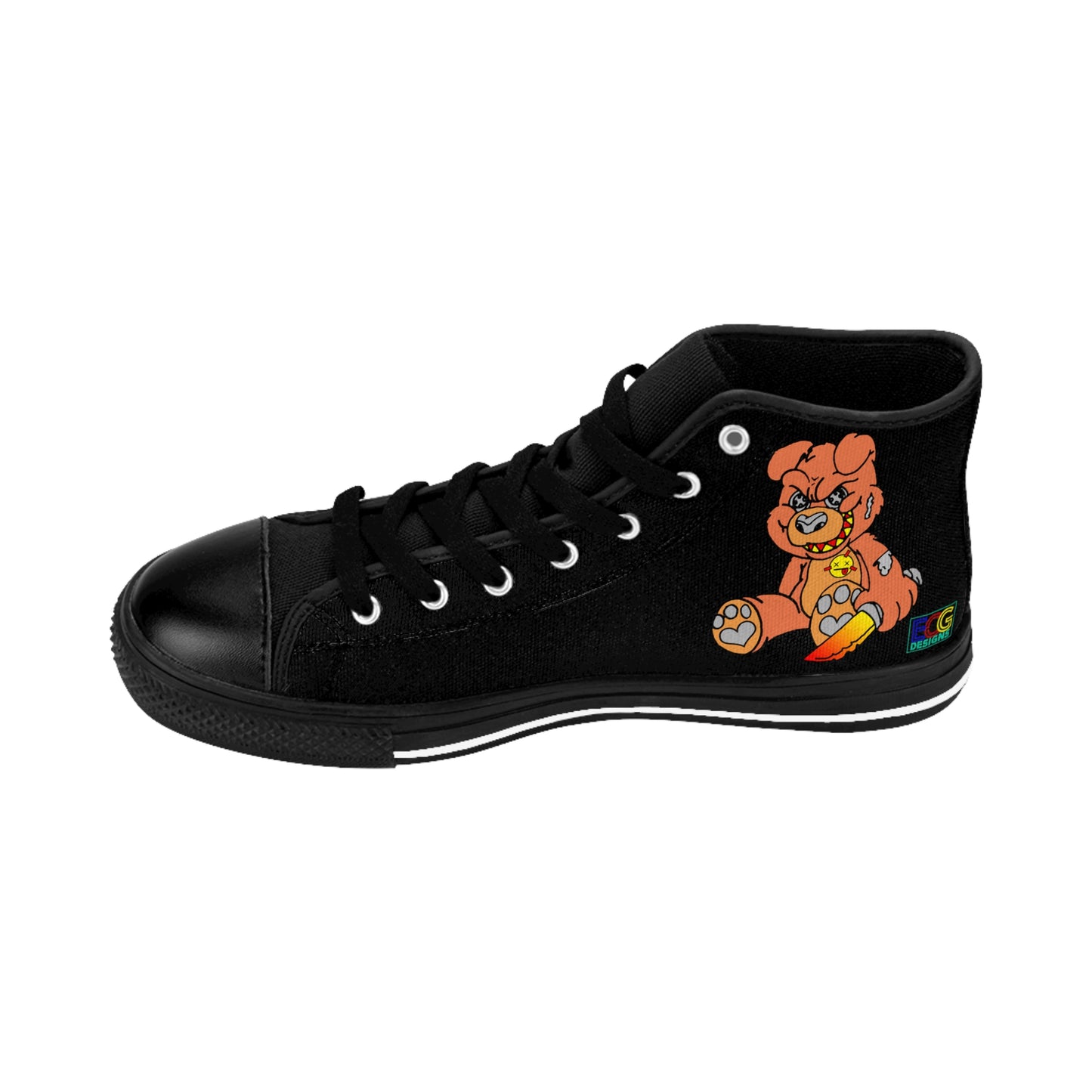 Orange Demon Bear Men's Classic Sneakers