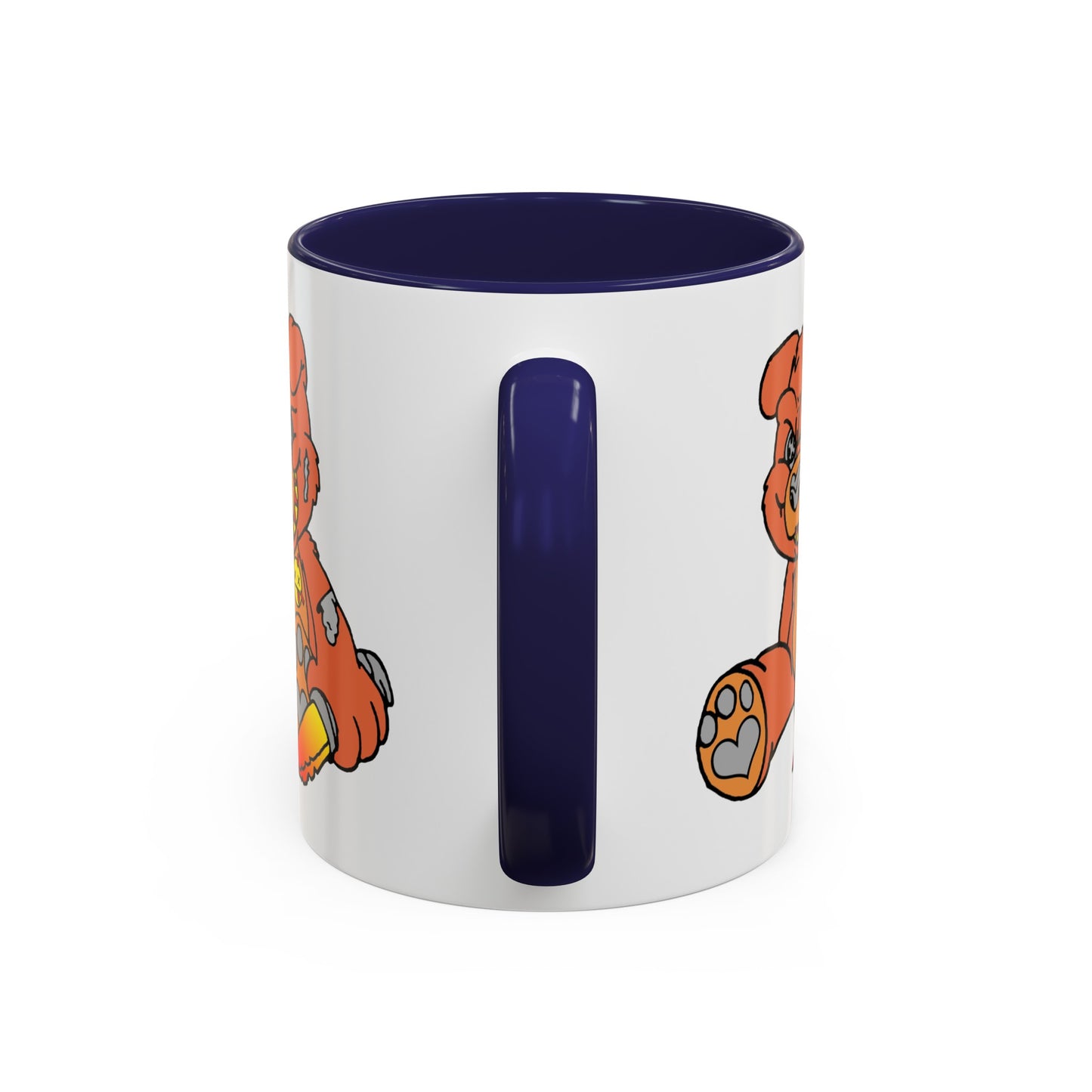 Orange Demon Bear Accent Coffee Mug, 11oz