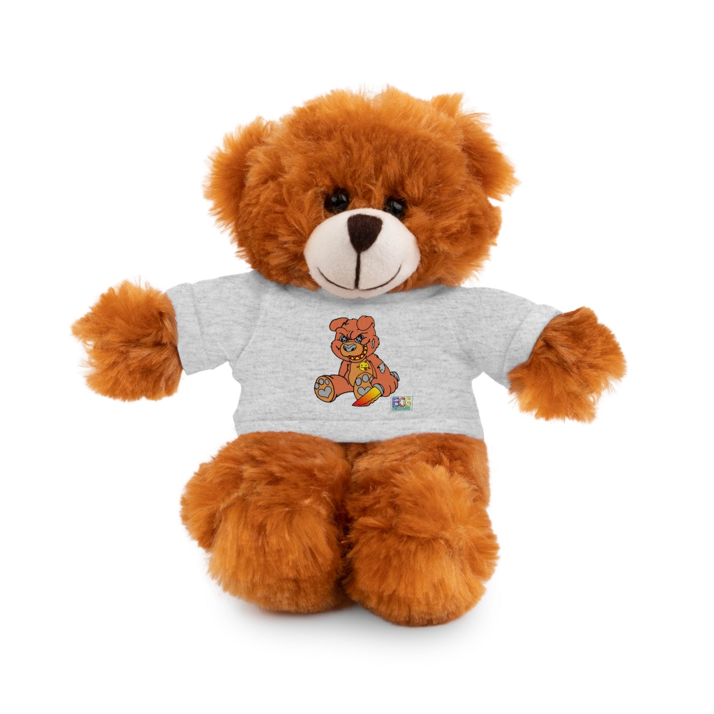 Orange Demon Bear Stuffed Animals with Tee