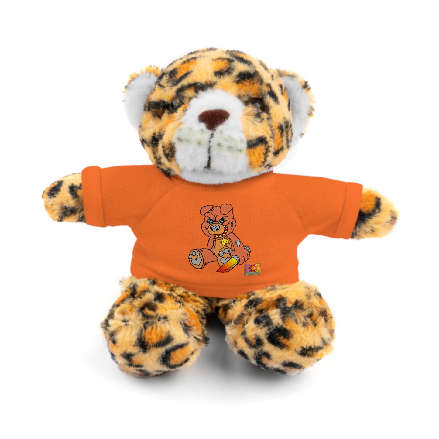 Orange Demon Bear Stuffed Animals with Tee