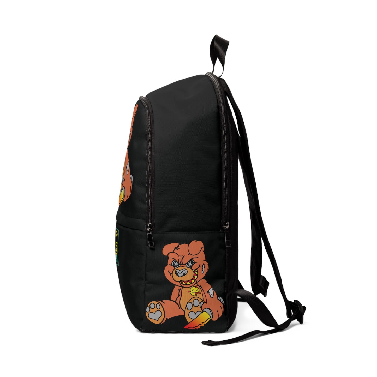 Orange Demon Bear Unisex Fabric Backpack