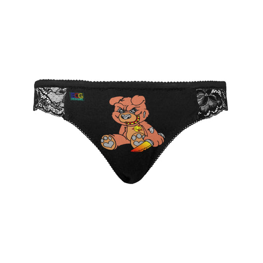 Orange Demon Bear Women's Lace Panty (Model L41)