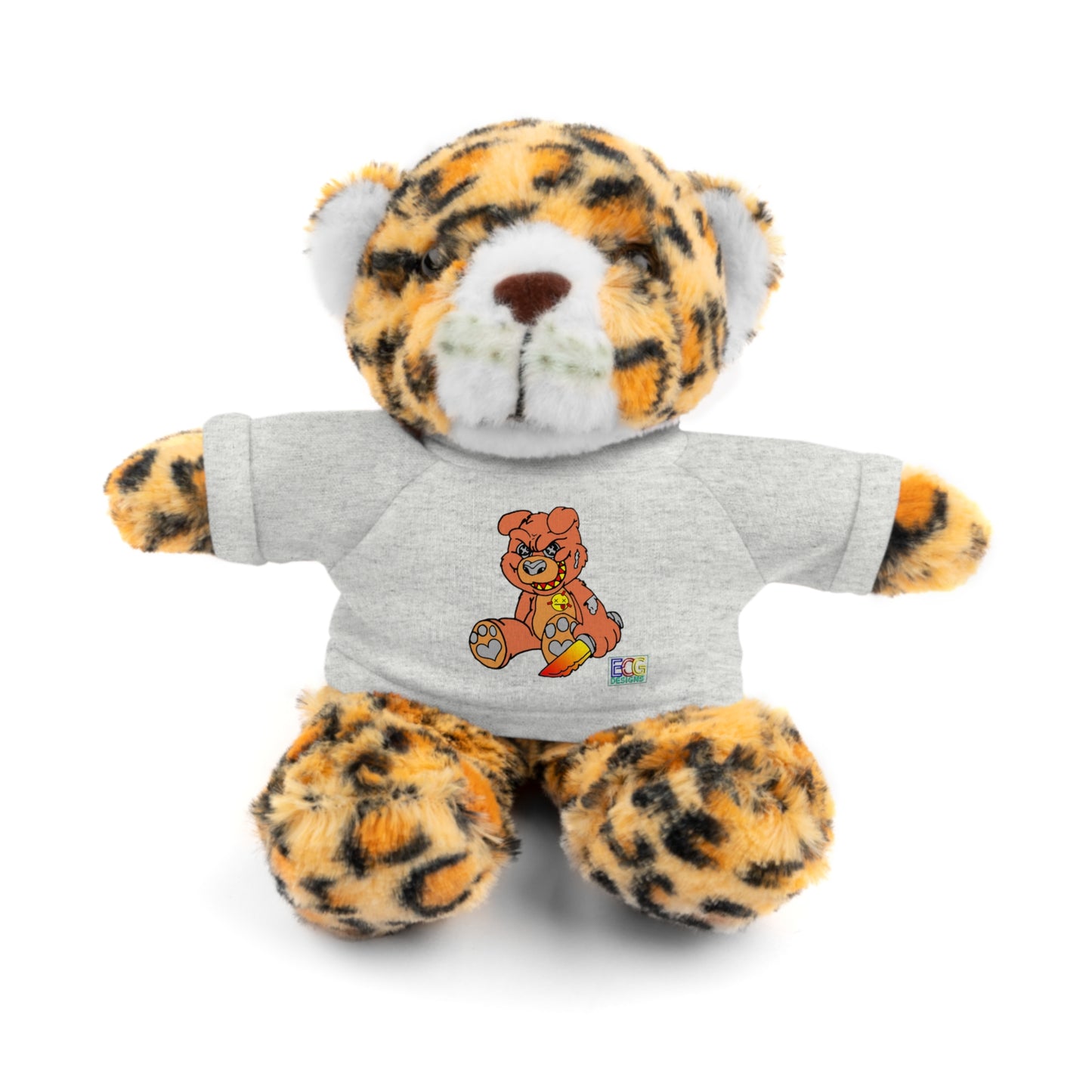 Orange Demon Bear Stuffed Animals with Tee