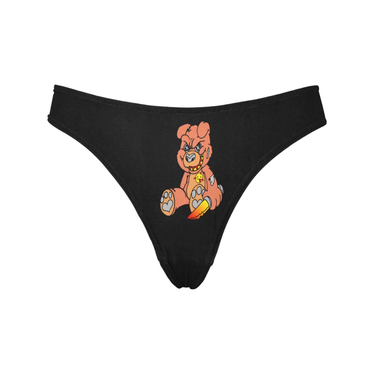 Orange Demon Bear Women's All Over Print Thongs (Model L30)