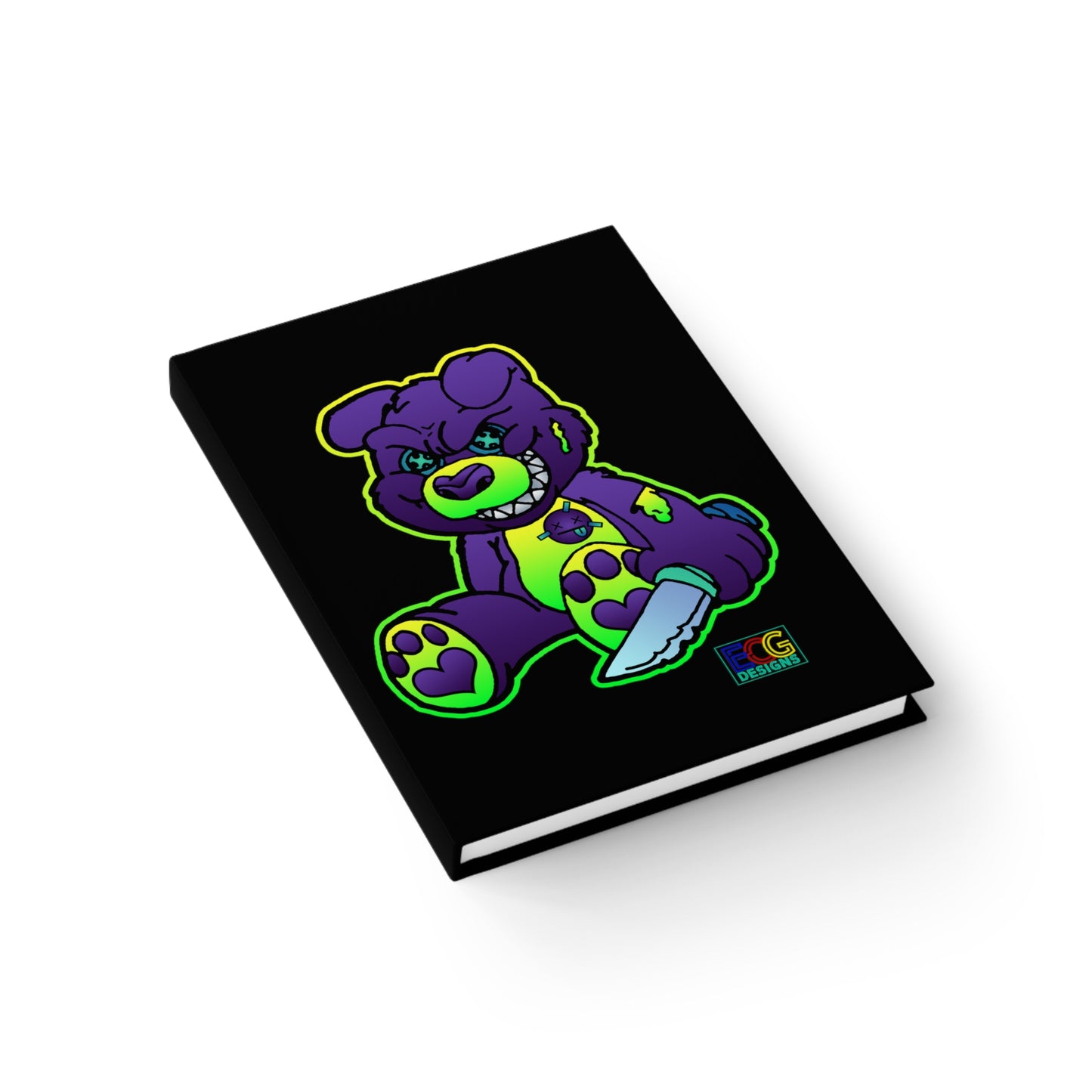 Purple and Green Demon Bear Journal - Ruled Line