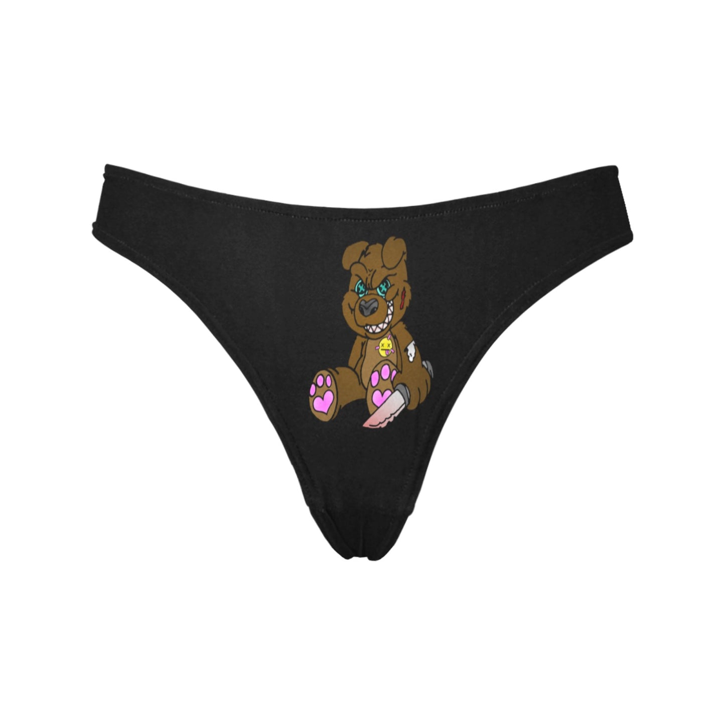 Brown Demon Bear Women's All Over Print Thongs (Model L30)