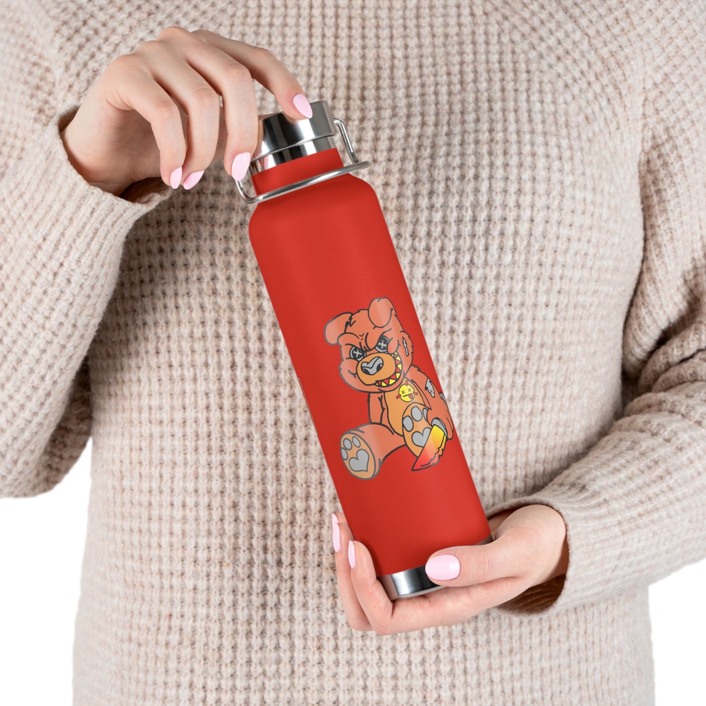 Orange Demon Bear 22oz Vacuum Insulated Bottle