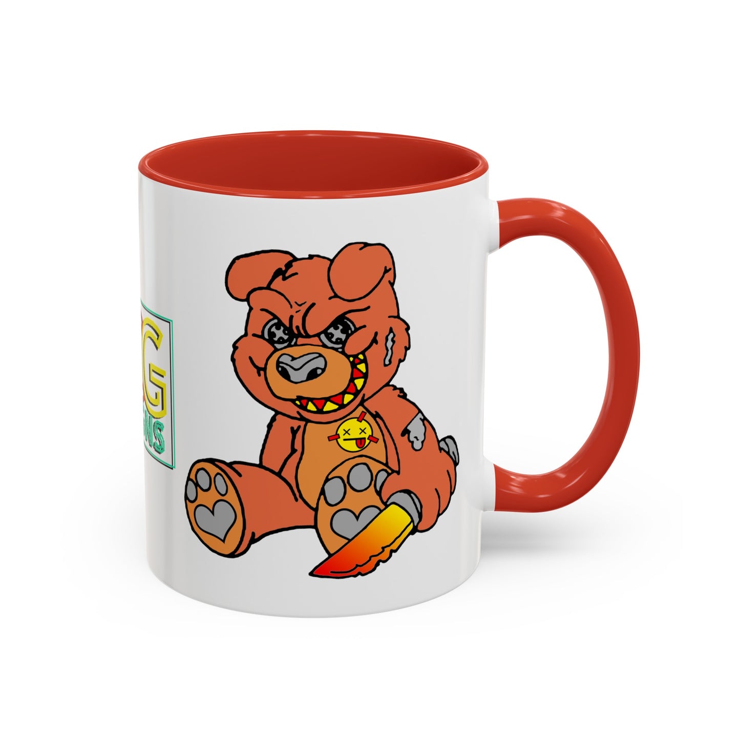 Orange Demon Bear Accent Coffee Mug, 11oz