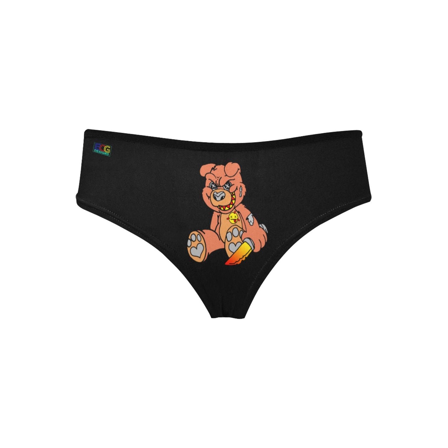 Orange Demon Bear Women's Hipster Panties (Model L33)