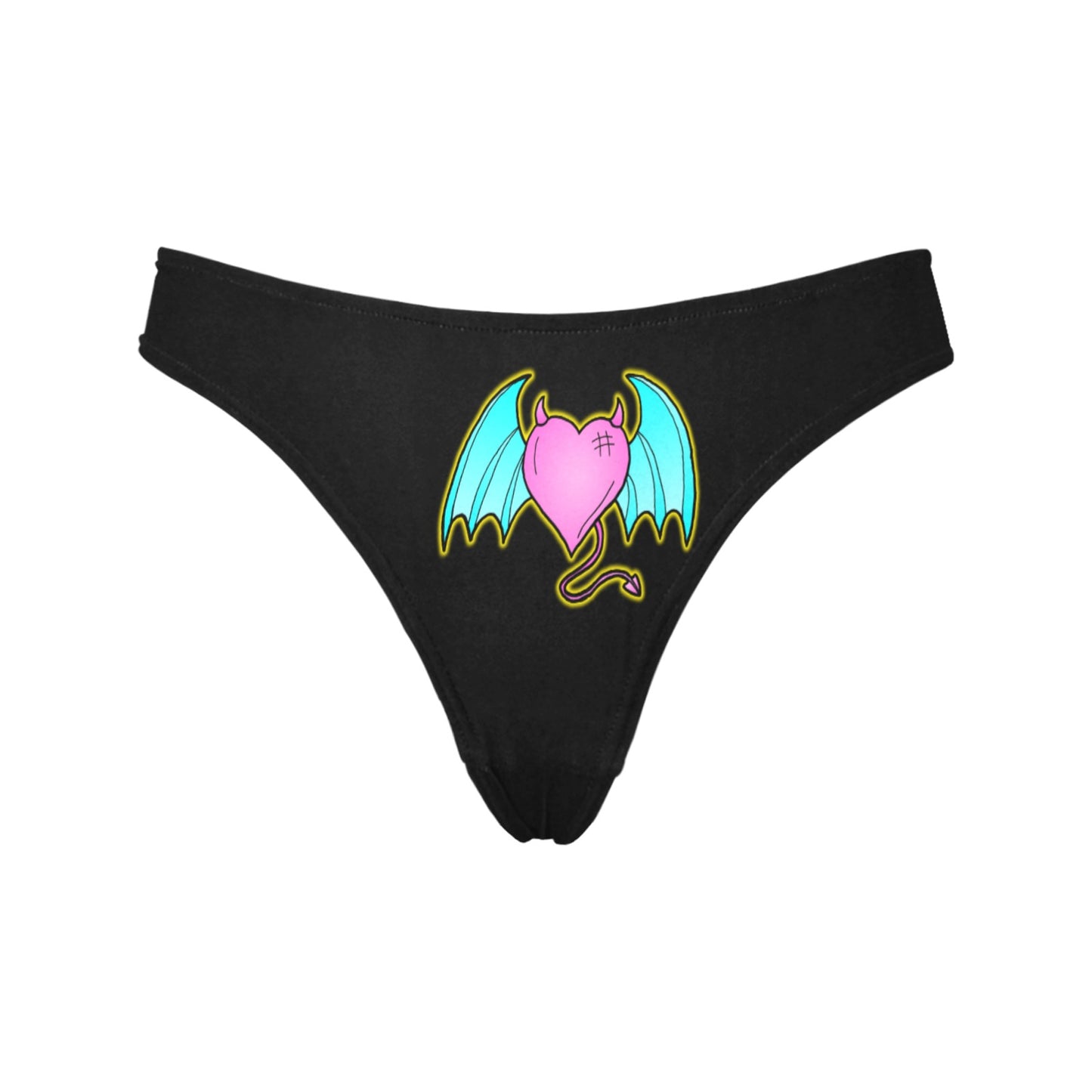 Devil to Love Women's All Over Print Thongs (Model L30)