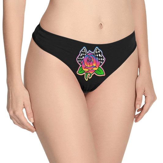 Rose to Victory Women's All Over Print Thongs (Model L30)