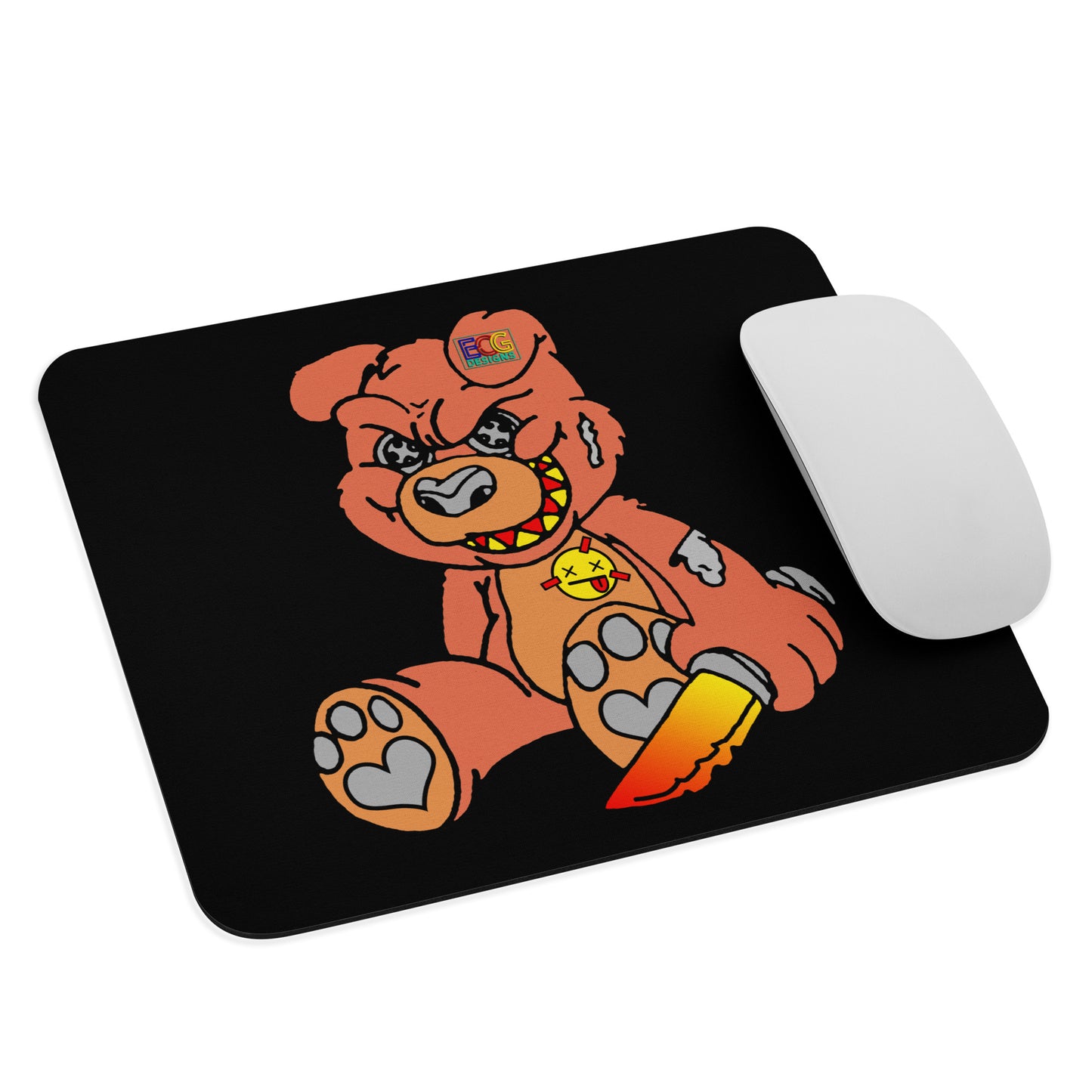 Orange Demon Bear Mouse pad