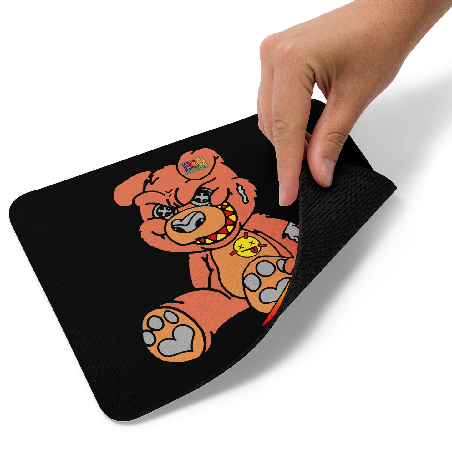 Orange Demon Bear Mouse pad