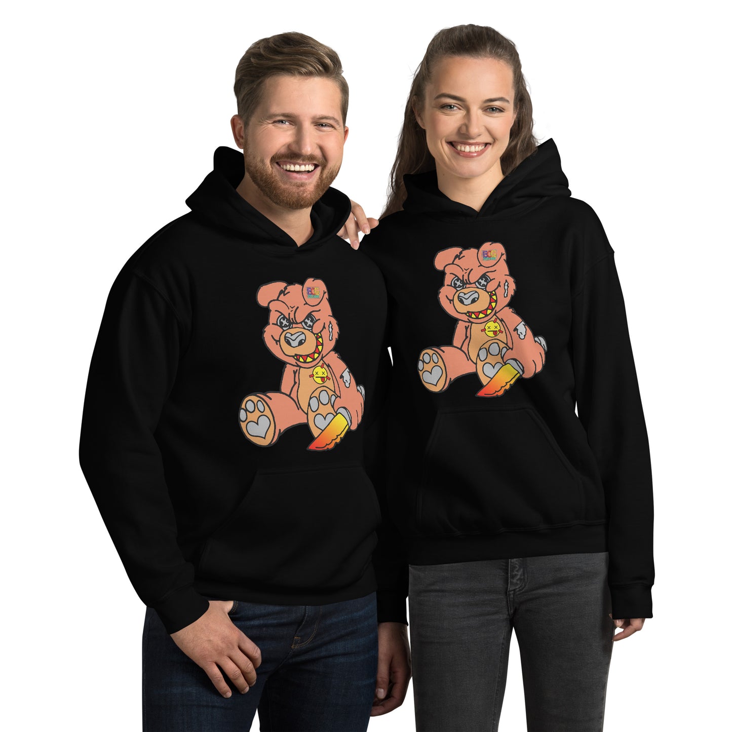 Orange Demon Bear Unisex Hoodie