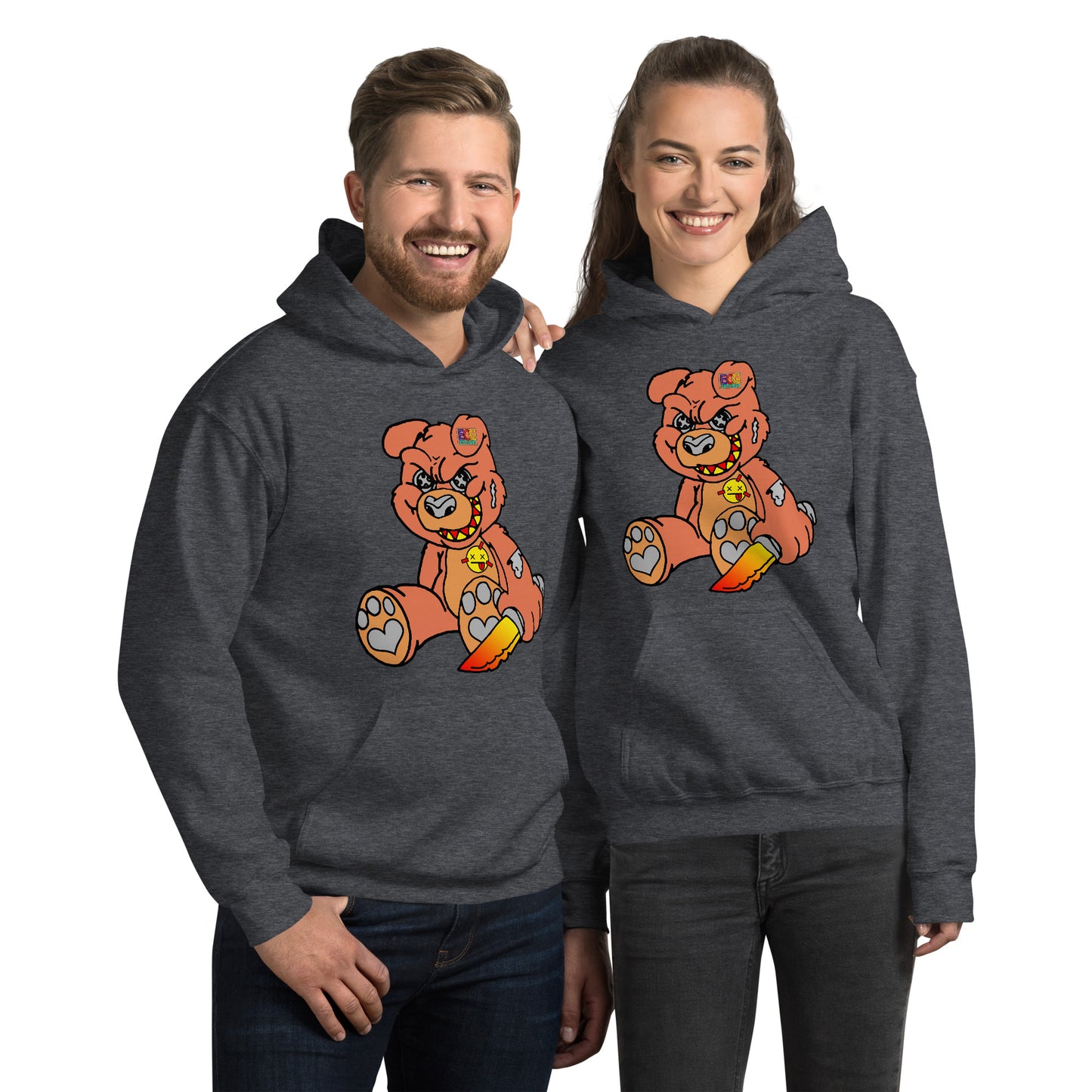 Orange Demon Bear Unisex Hoodie