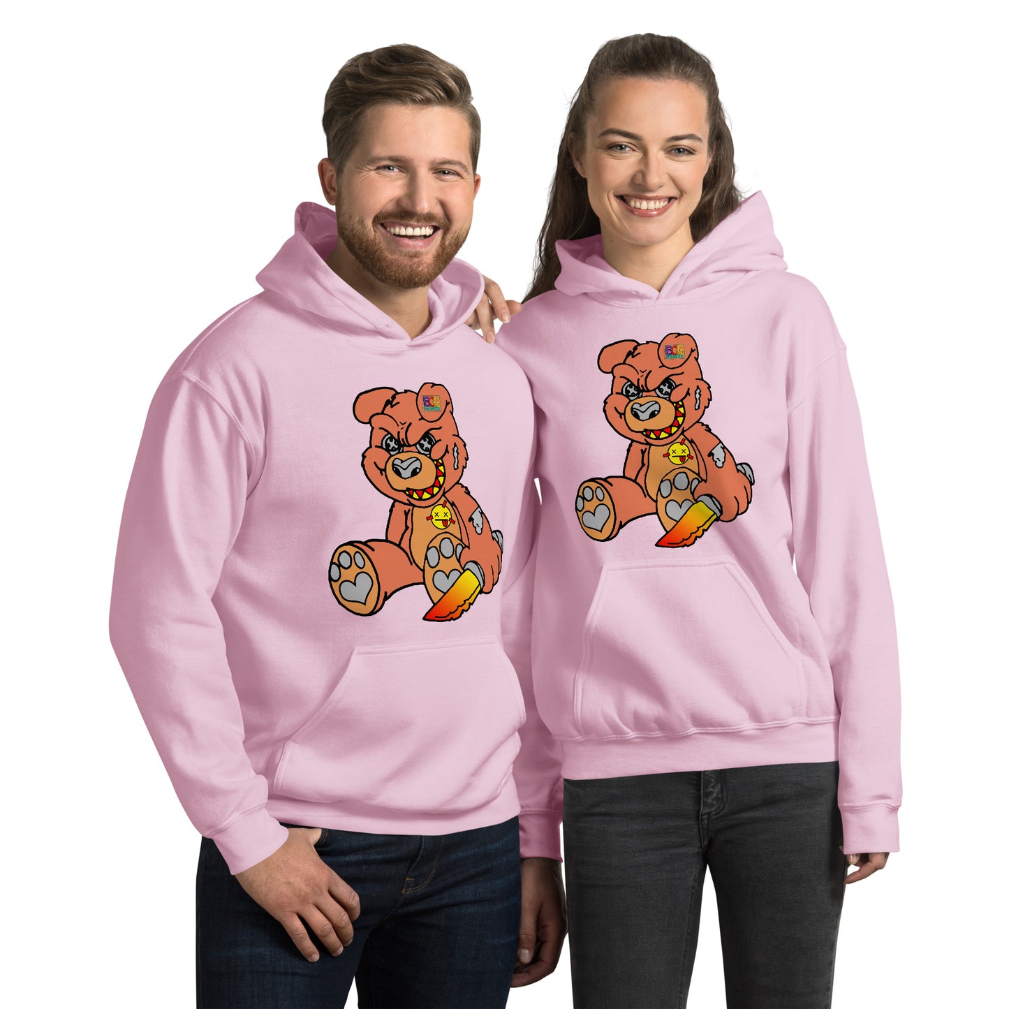 Orange Demon Bear Unisex Hoodie