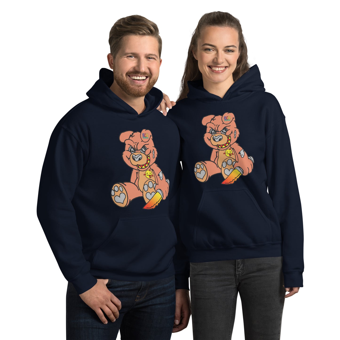 Orange Demon Bear Unisex Hoodie