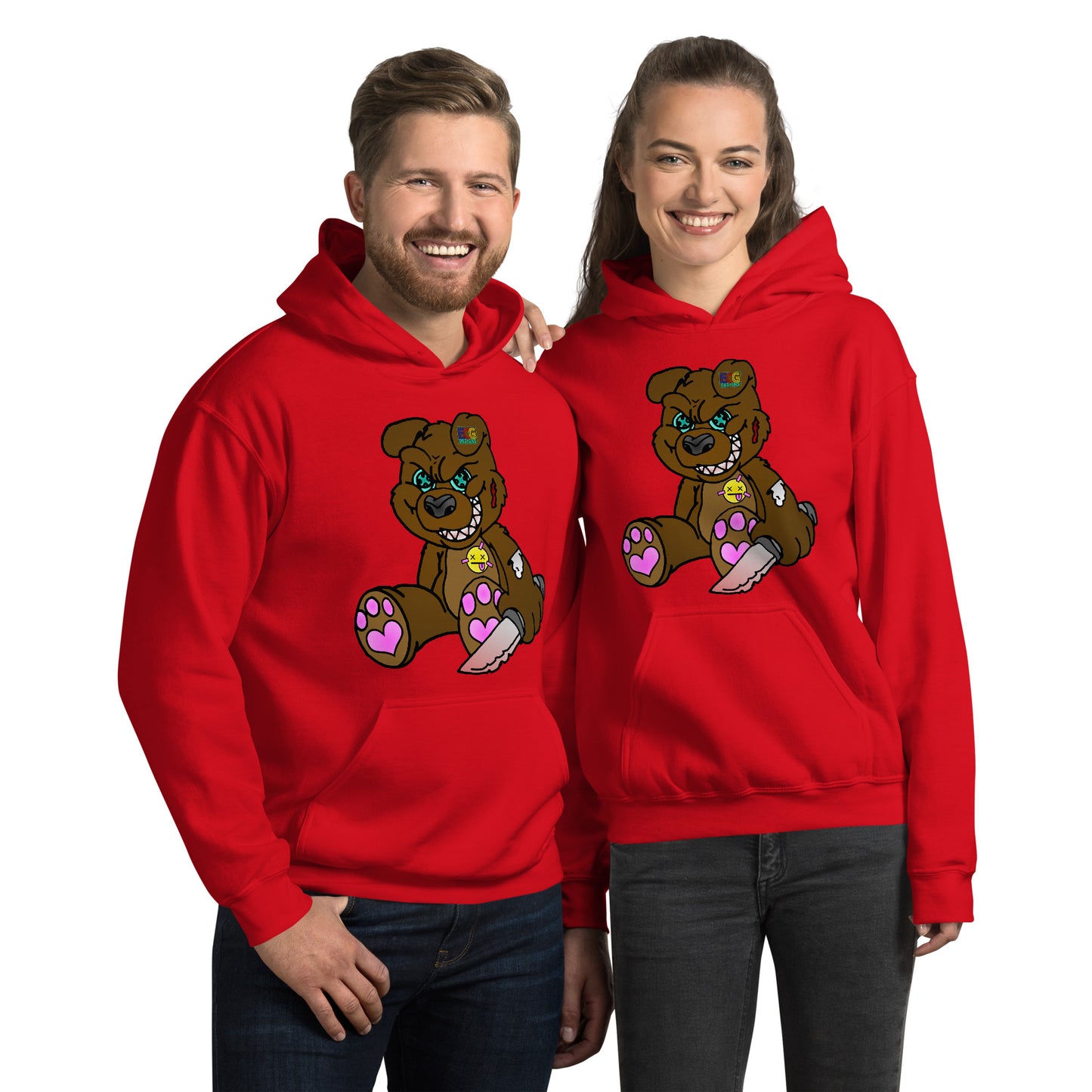 Brown Demon Bear Unisex Hoodie