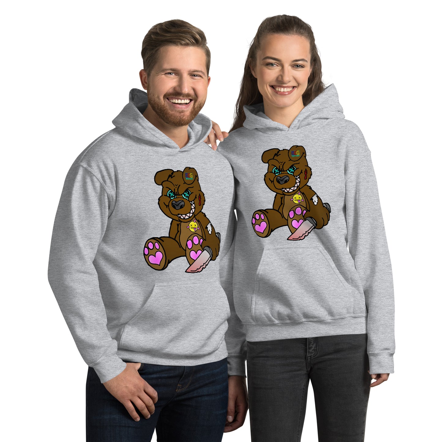 Brown Demon Bear Unisex Hoodie