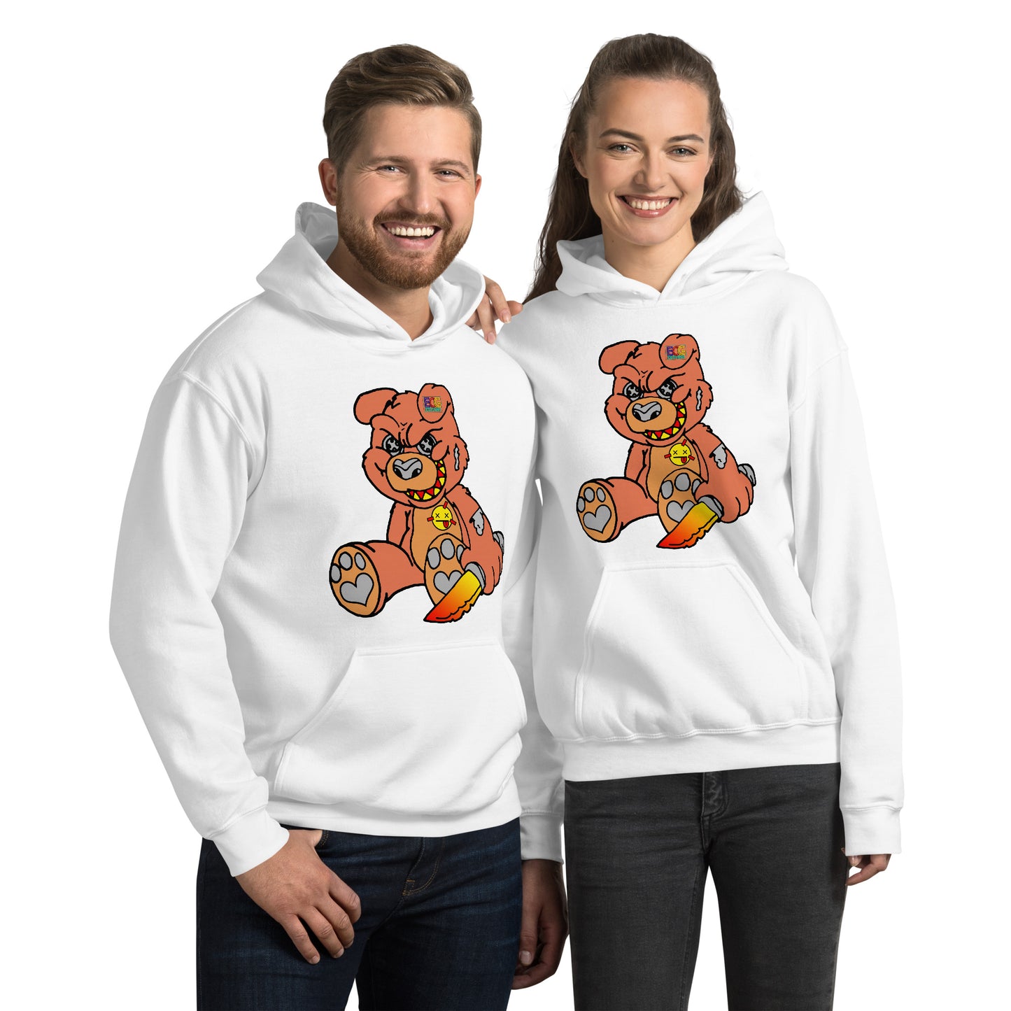 Orange Demon Bear Unisex Hoodie