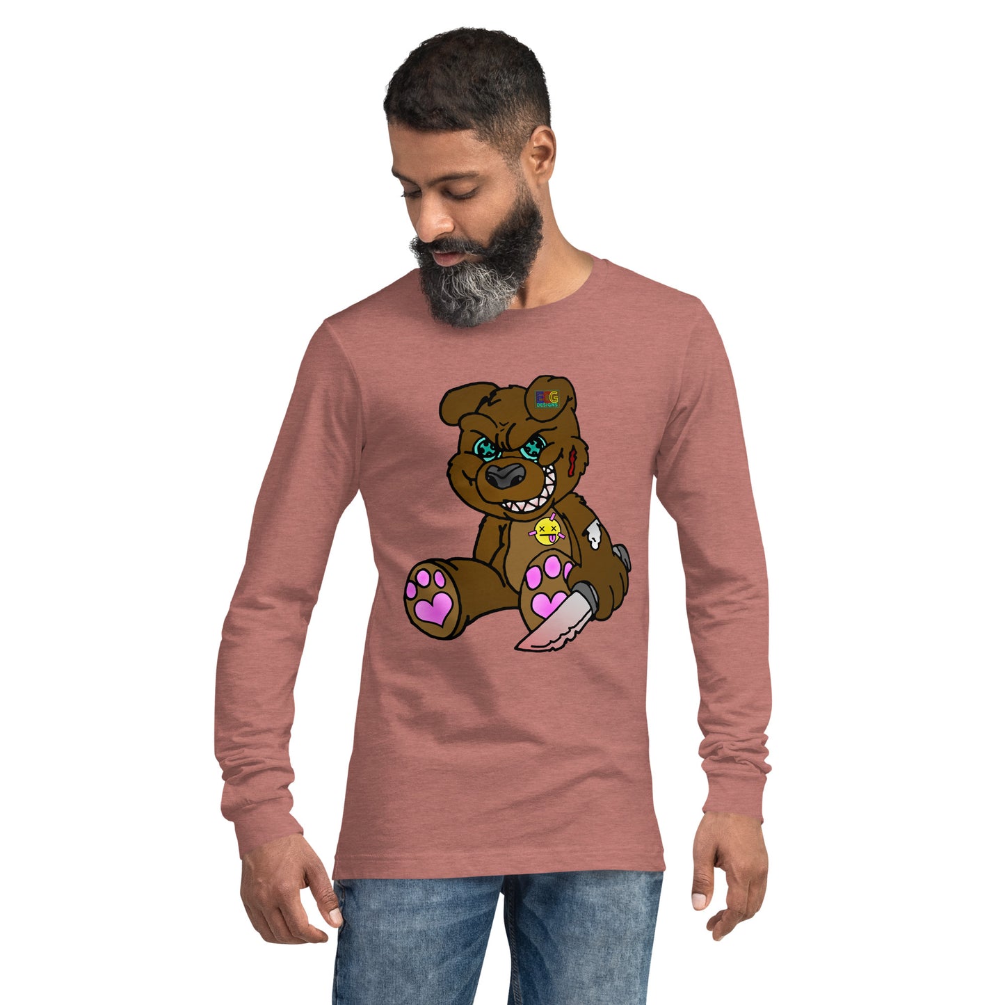 Brown Demon Bear Unisex Long Sleeve Tee