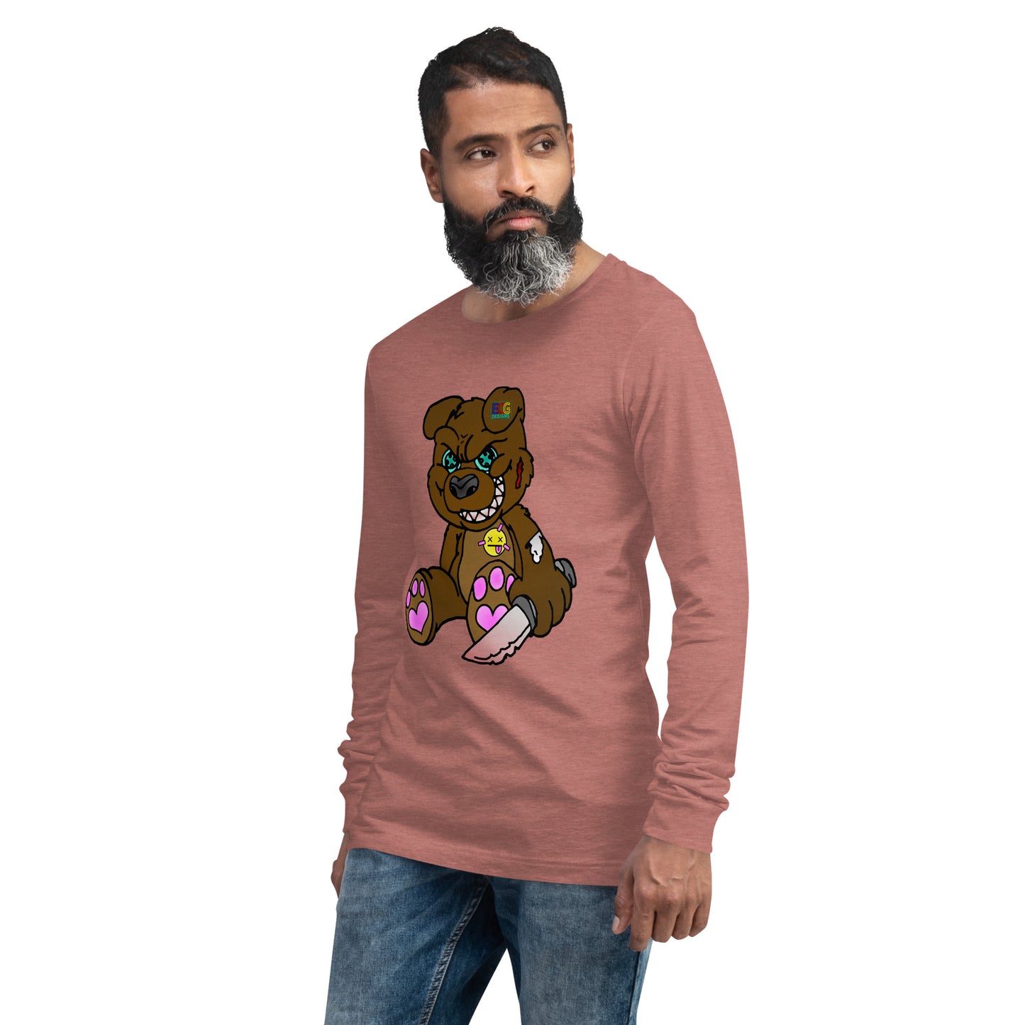 Brown Demon Bear Unisex Long Sleeve Tee