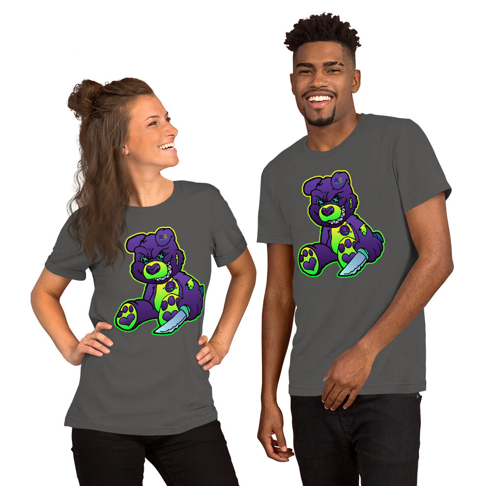 Purple and Green Demon Bear Unisex t-shirt