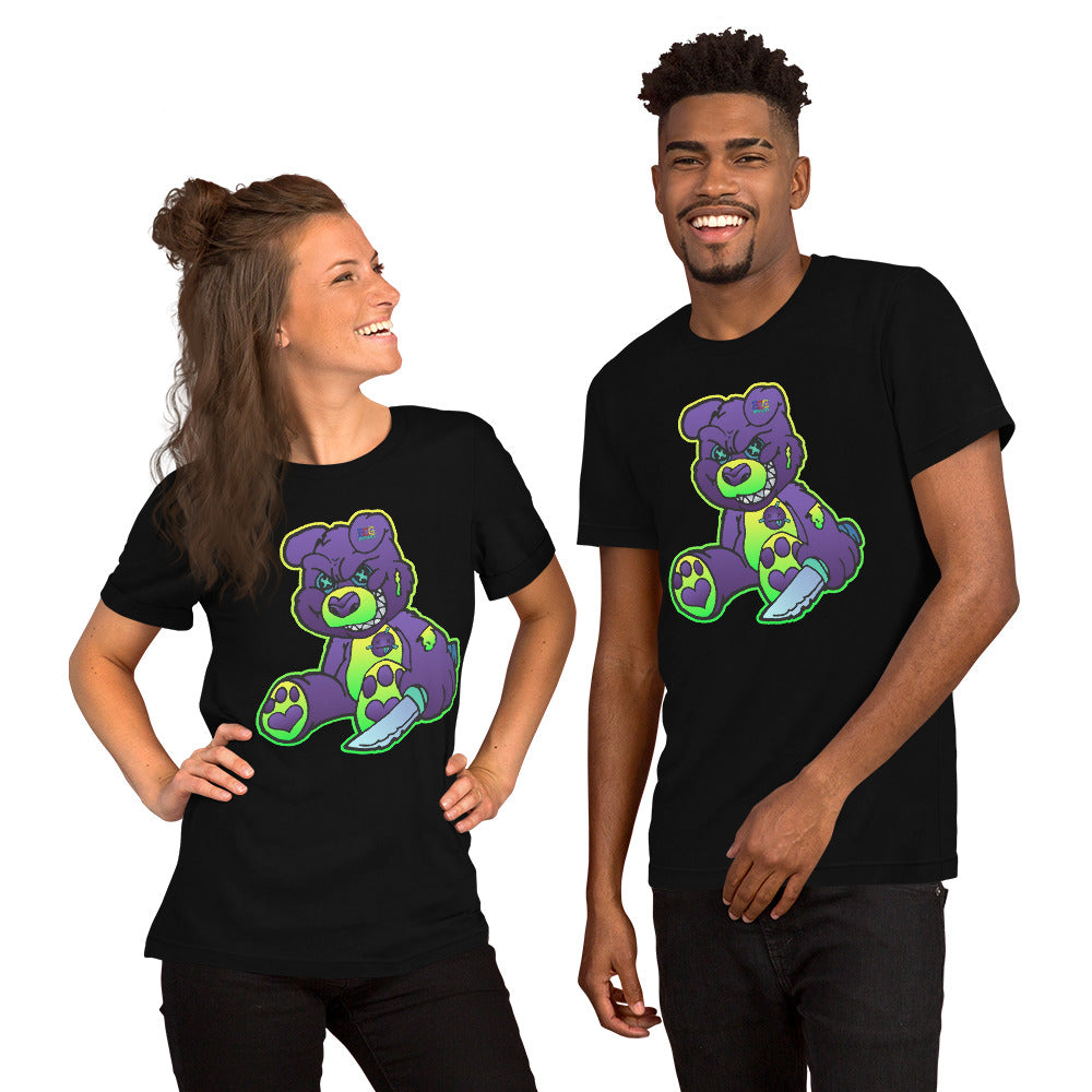 Purple and Green Demon Bear Unisex t-shirt