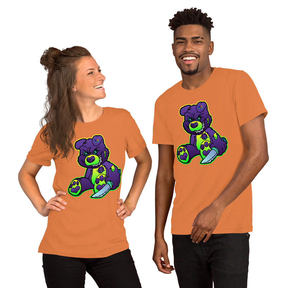 Purple and Green Demon Bear Unisex t-shirt