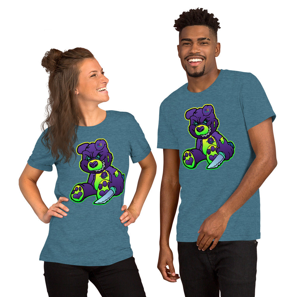 Purple and Green Demon Bear Unisex t-shirt