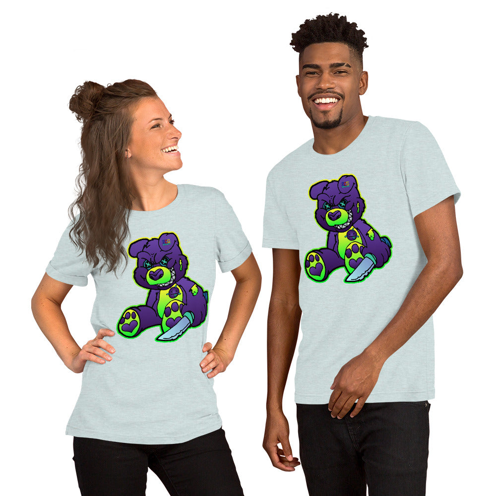 Purple and Green Demon Bear Unisex t-shirt