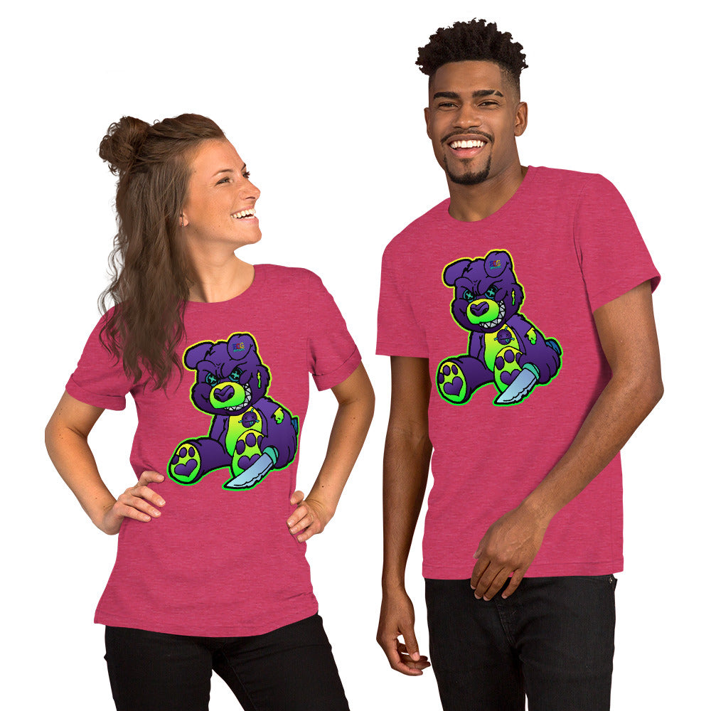 Purple and Green Demon Bear Unisex t-shirt