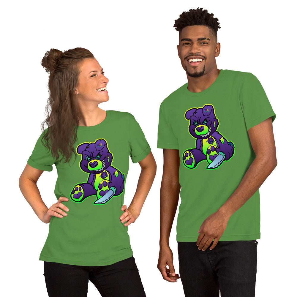 Purple and Green Demon Bear Unisex t-shirt