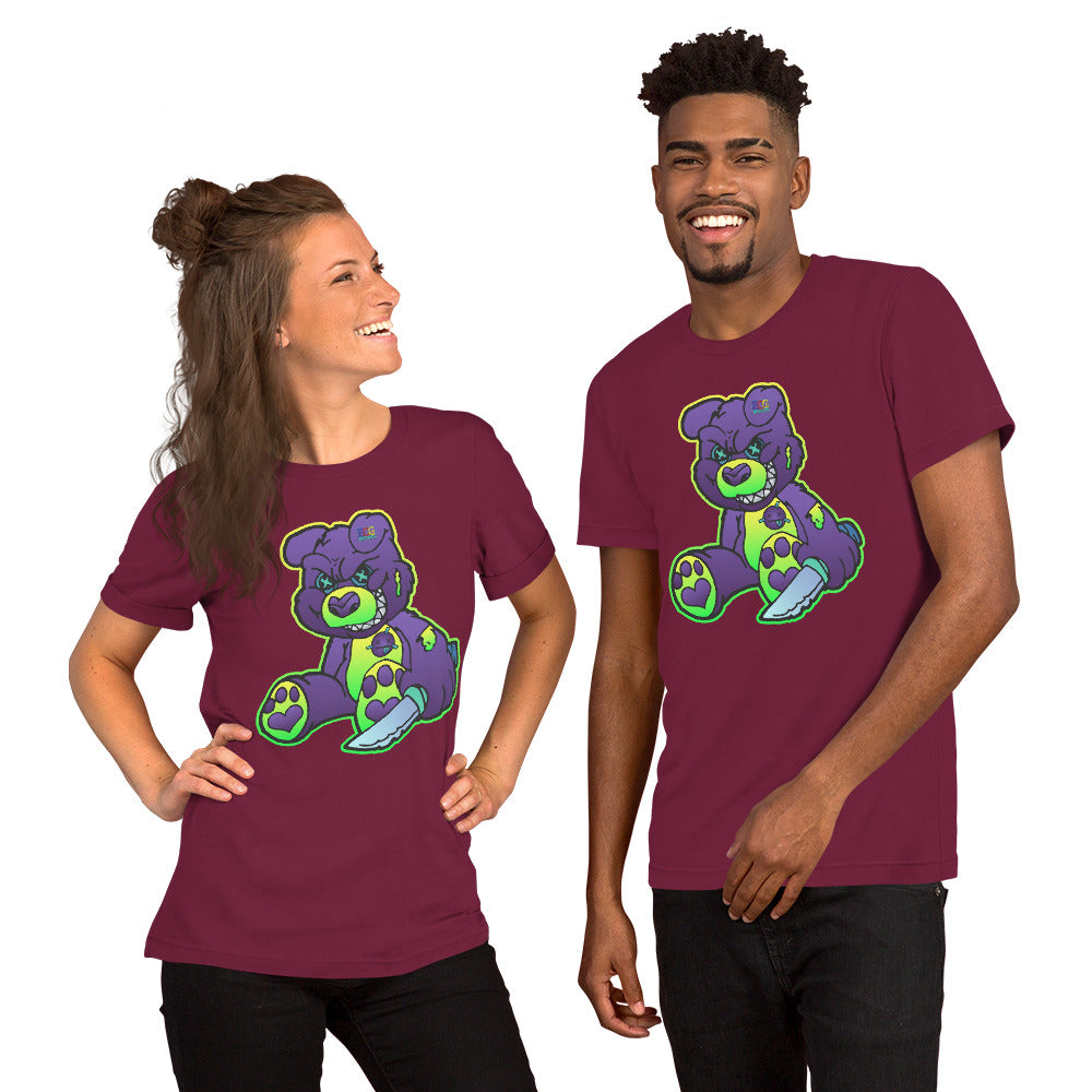 Purple and Green Demon Bear Unisex t-shirt