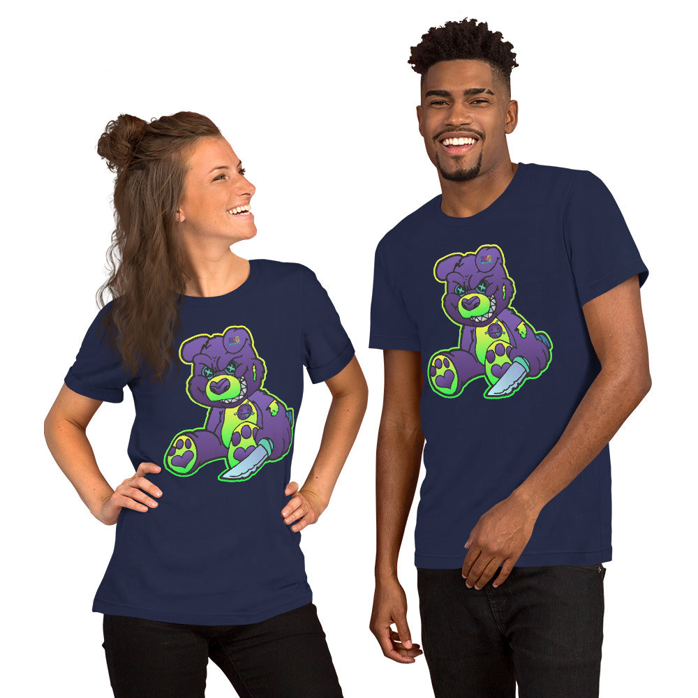 Purple and Green Demon Bear Unisex t-shirt