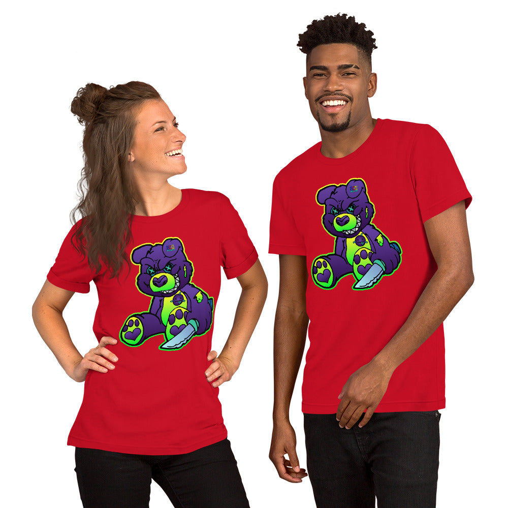 Purple and Green Demon Bear Unisex t-shirt