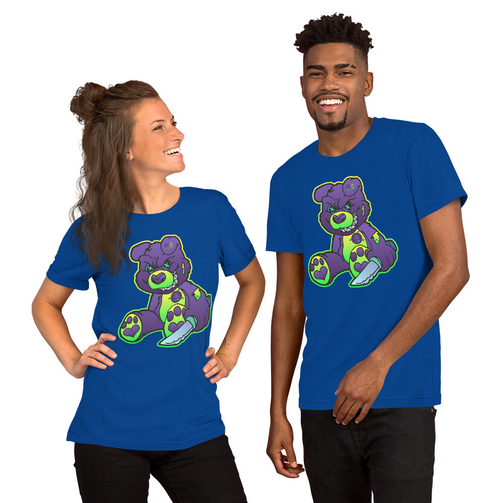 Purple and Green Demon Bear Unisex t-shirt