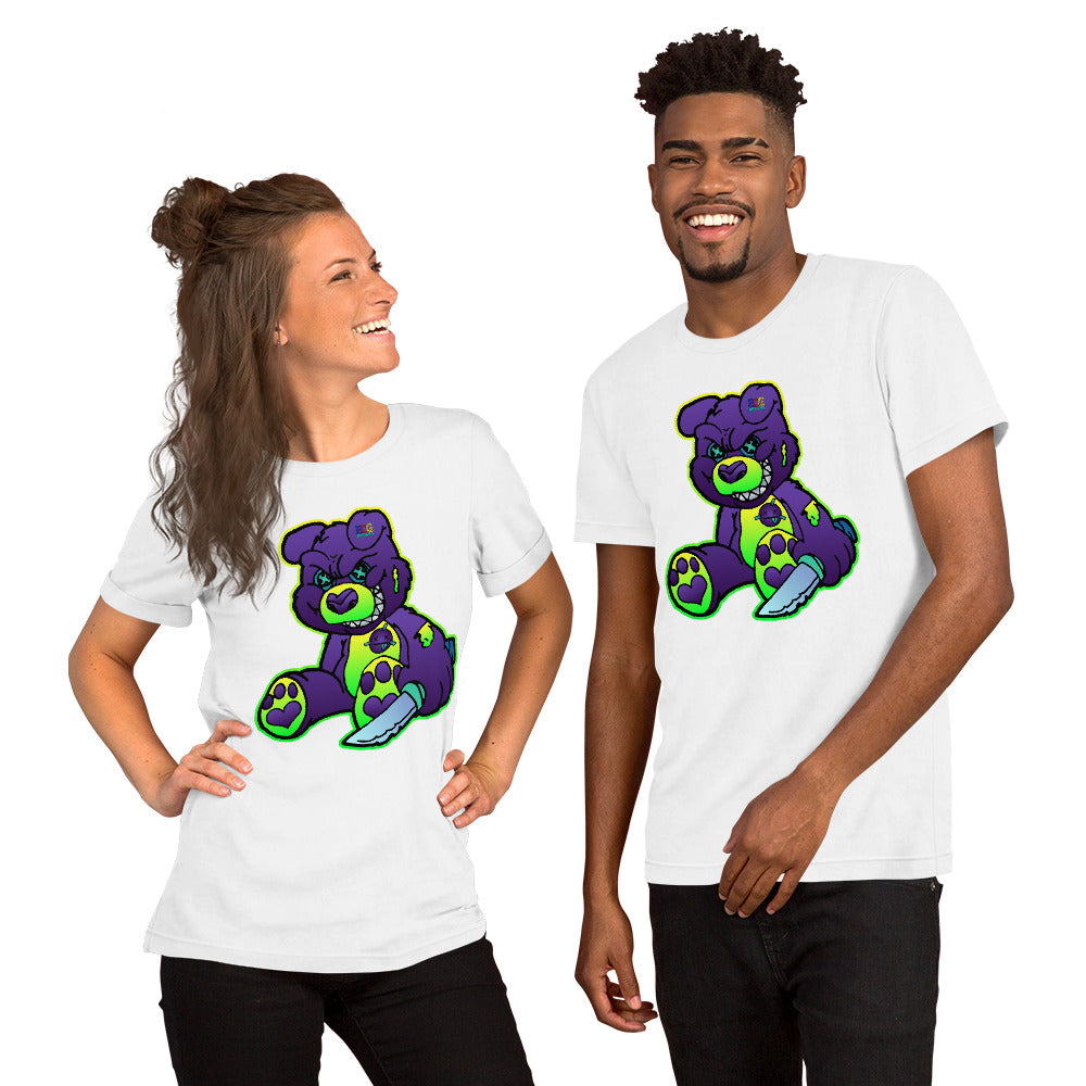 Purple and Green Demon Bear Unisex t-shirt