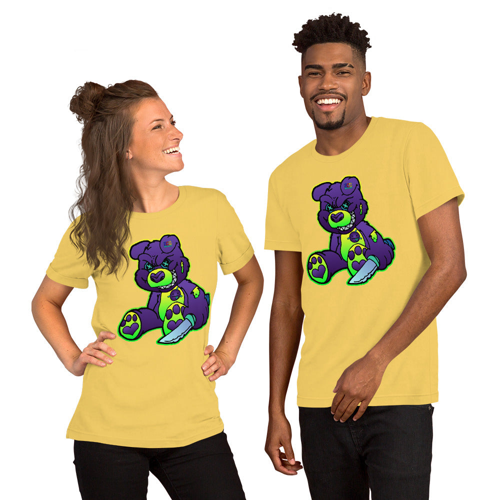 Purple and Green Demon Bear Unisex t-shirt