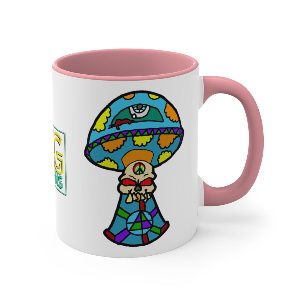 Multicolored Skull Shroom Accent Coffee Mug, 11oz