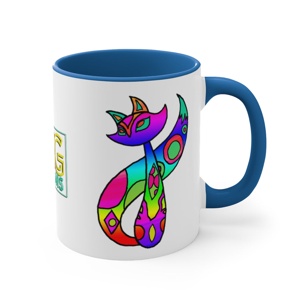 Rainbow Cat Accent Coffee Mug, 11oz