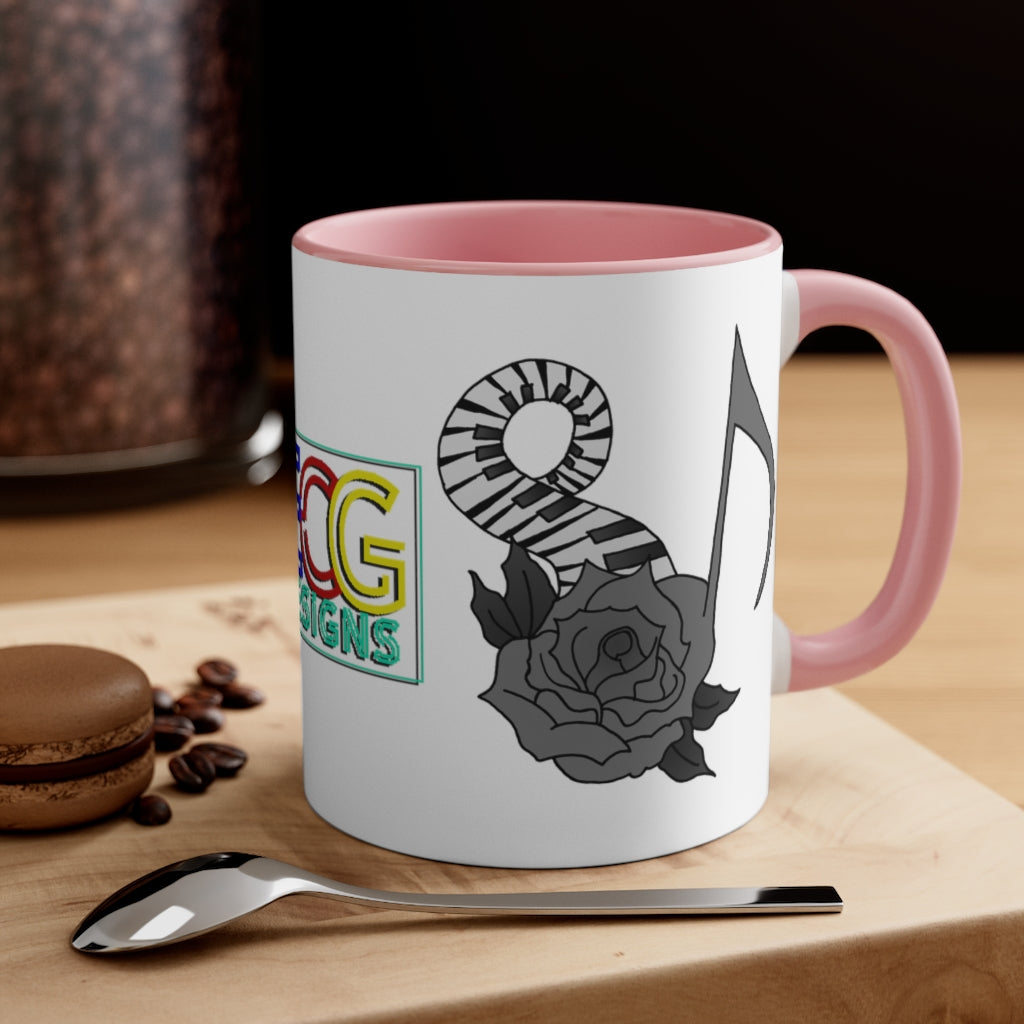 Musical Rose Accent Coffee Mug, 11oz