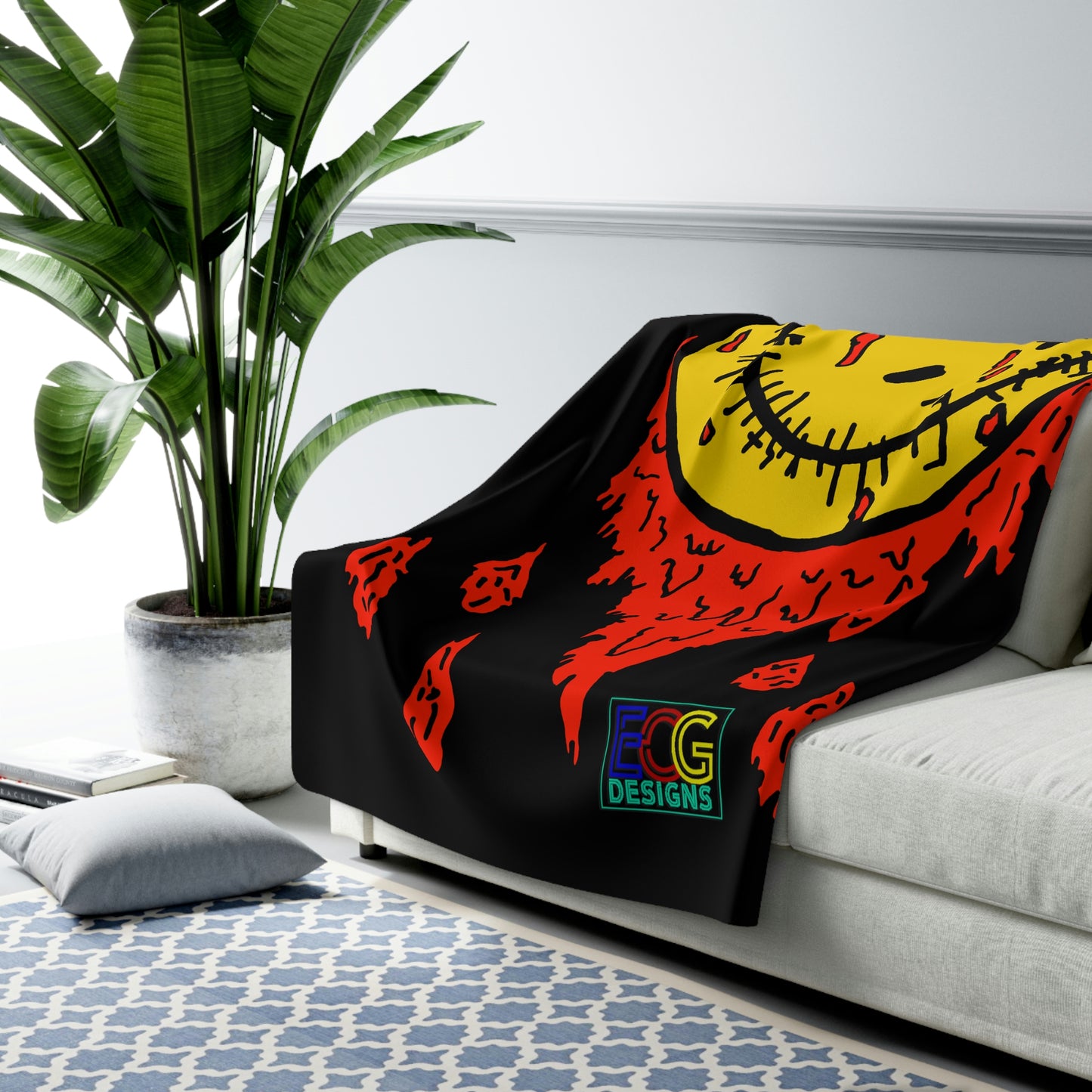 The Bloody Smile Sherpa Fleece Blanket