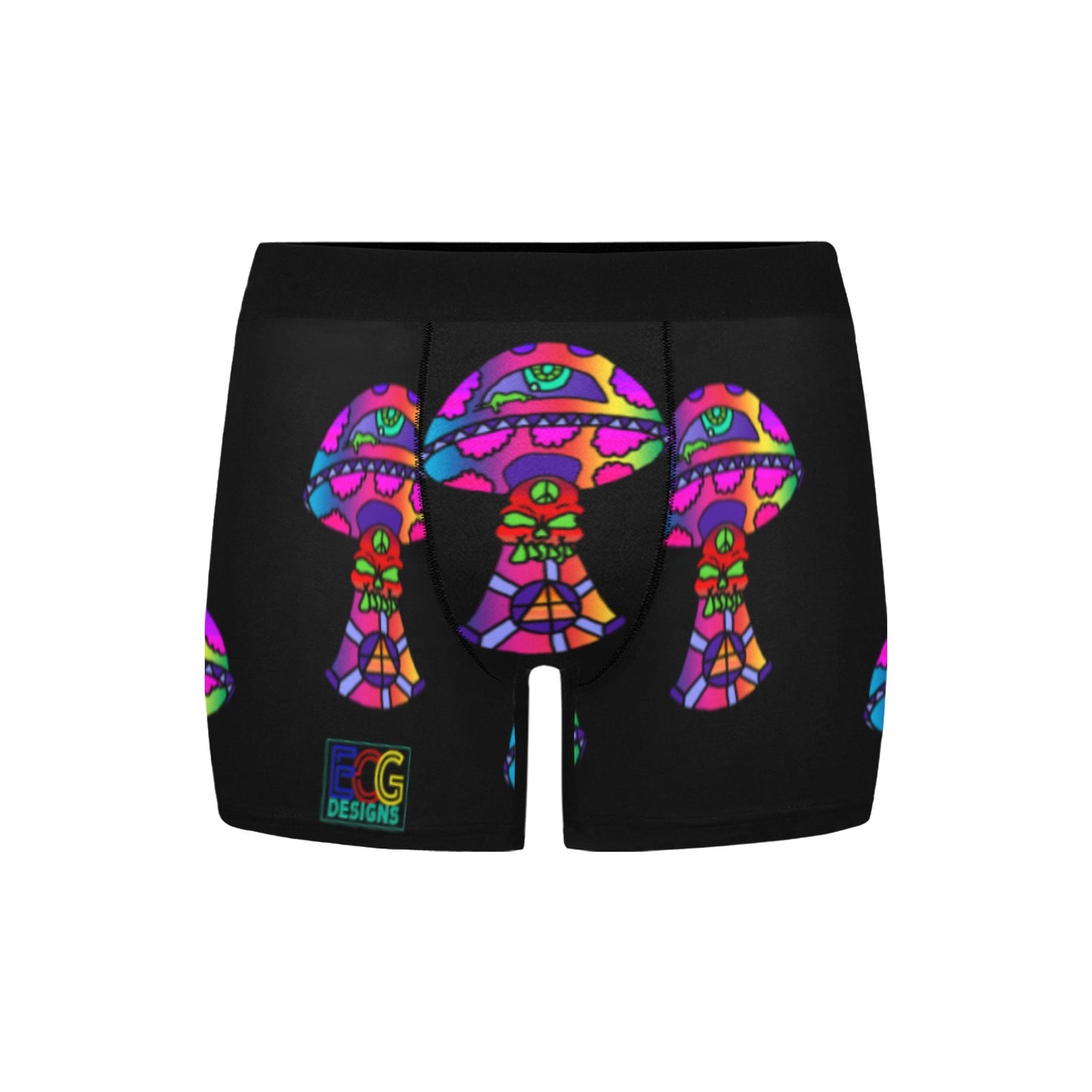 Rainbow Skull Shroom Men's Boxer Briefs with Inner Pocket (Model L34)