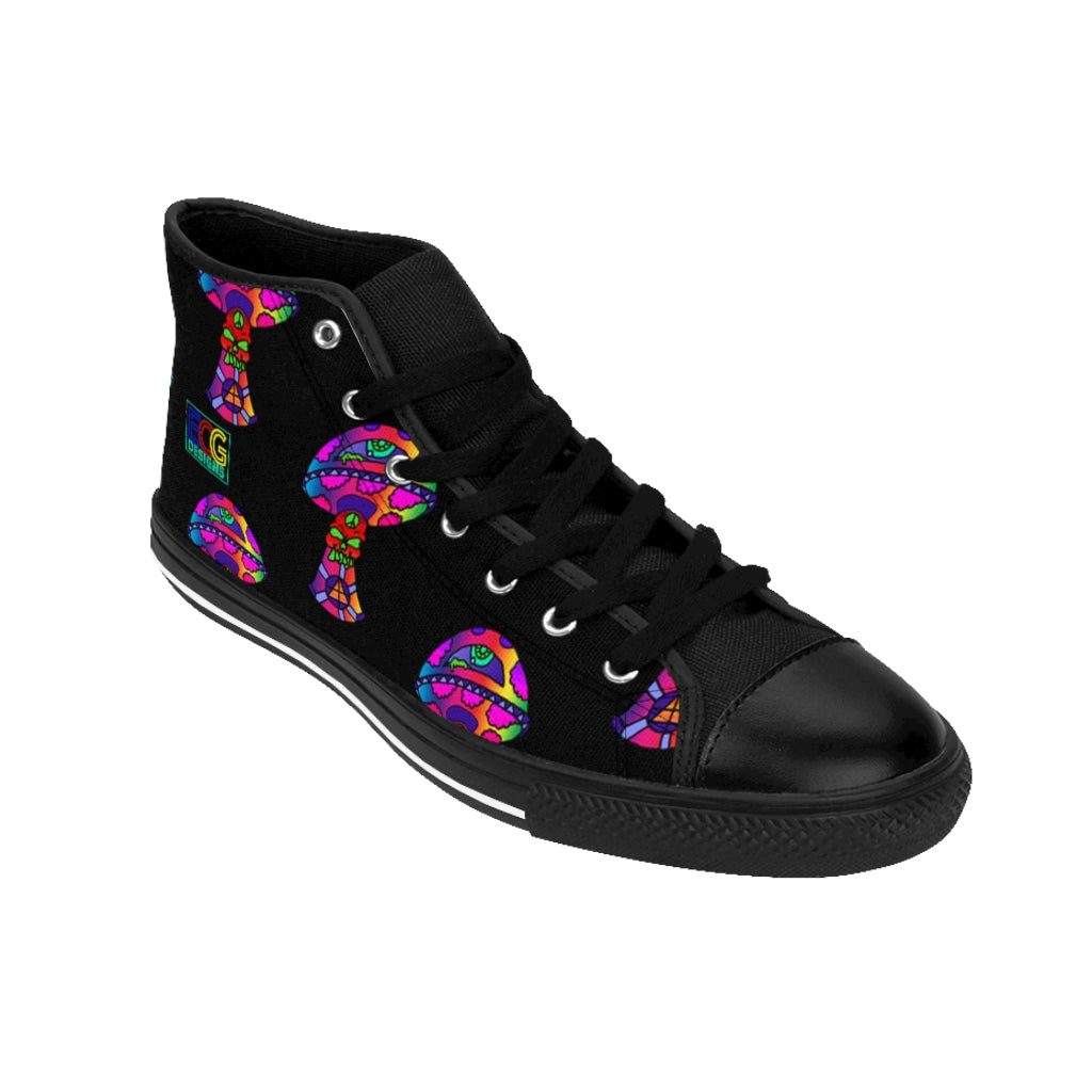 Rainbow Skull Shroom Women's High-top Sneakers