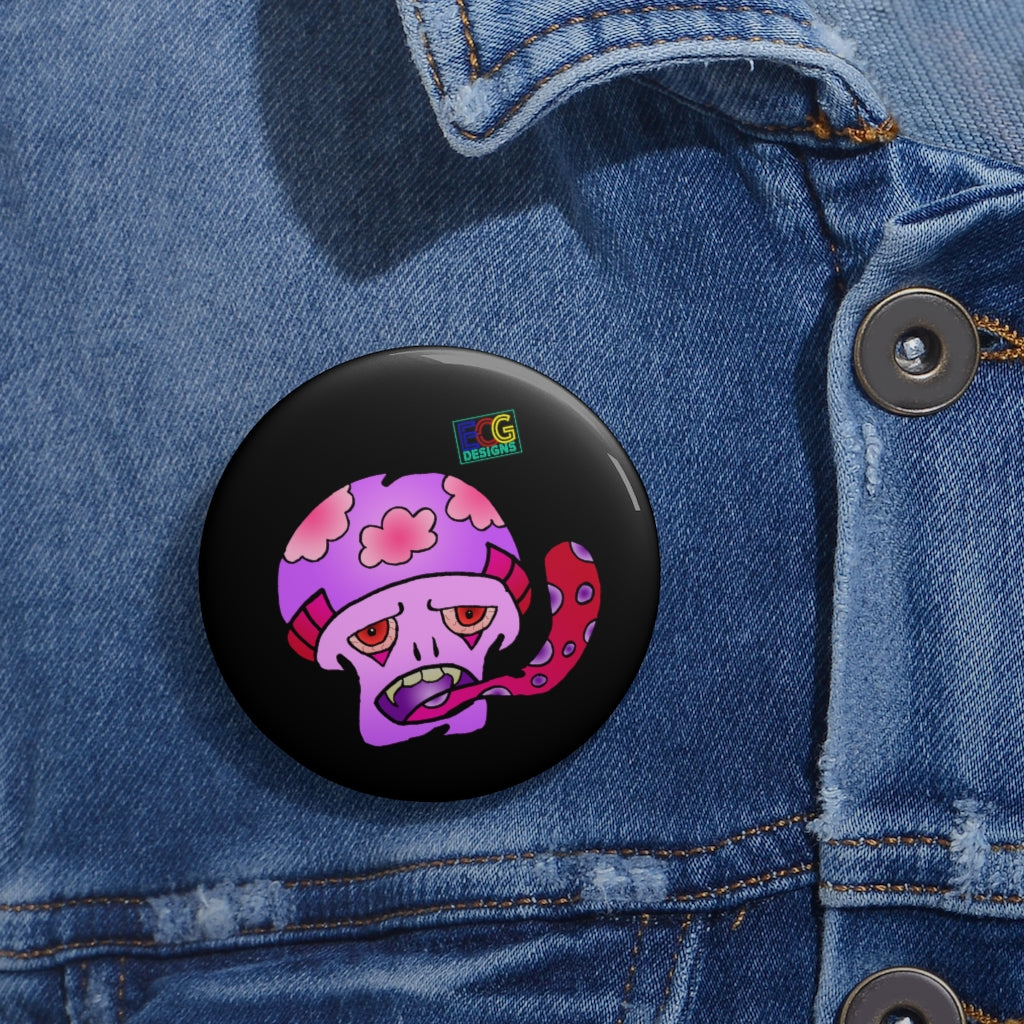 Pink Shroom Pin Buttons