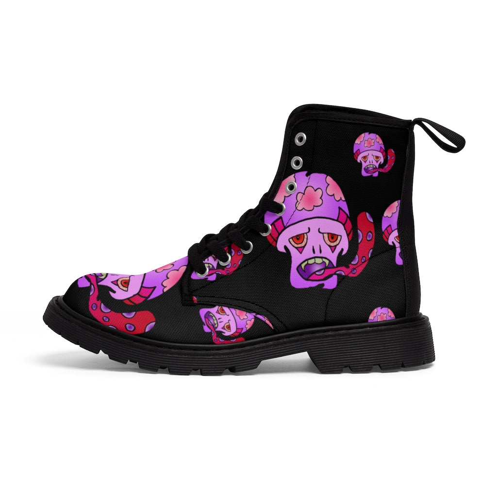 Pink Shroom Men's Canvas Boots